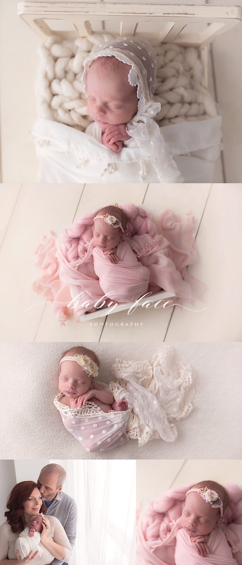 Newborn baby girl photography session